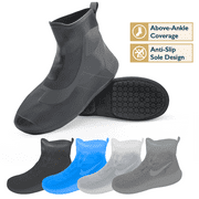ComfiTime Waterproof Shoe Covers – Anti-Slip Outsole Design, Above-Ankle Coverage, Shoe Covers for Rain, Durable TPE Rubber, Reusable Shoe Protectors Covers for Men, Women and Kids, Indoor/Outdoor Use