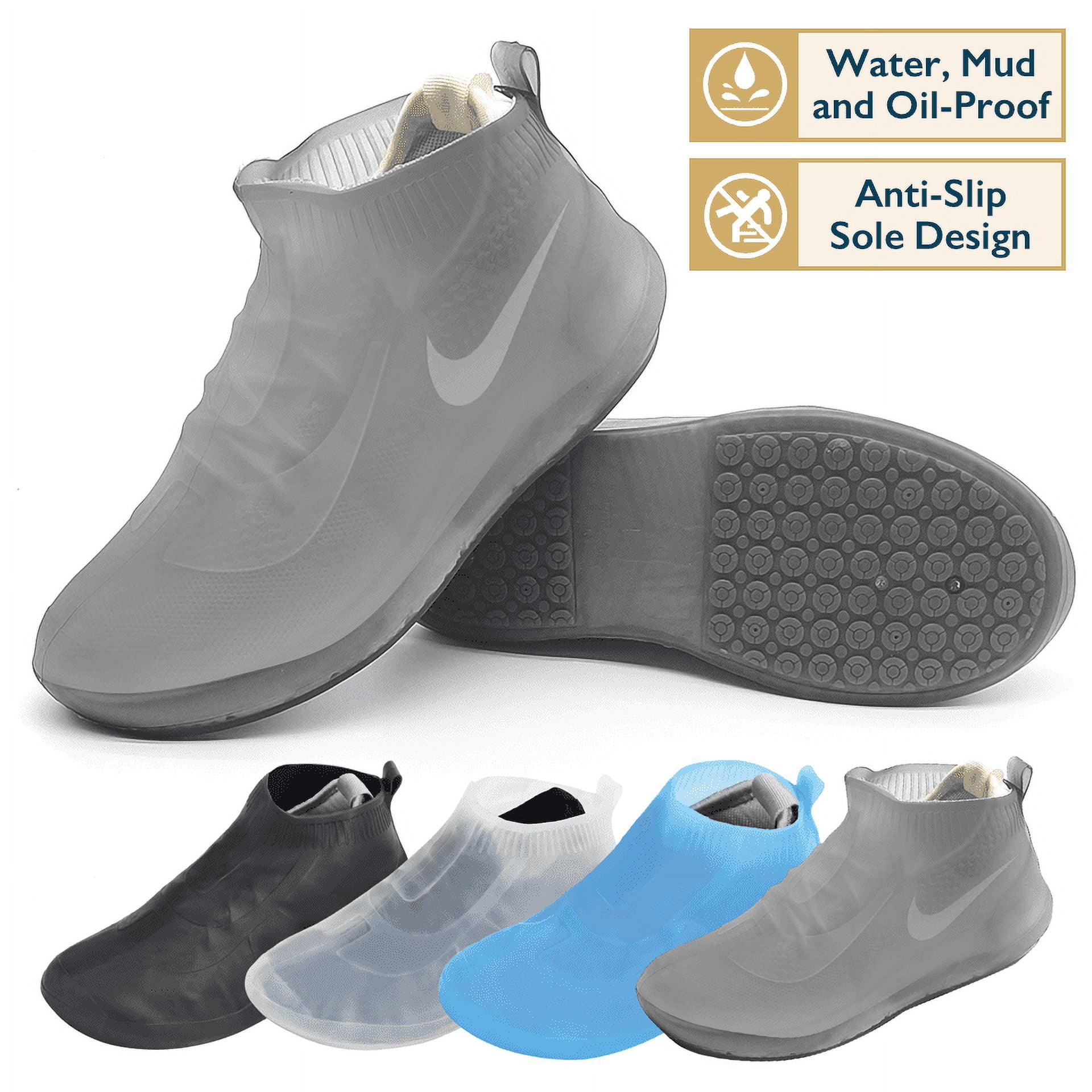 ComfiTime Waterproof Shoe Covers - Shoe Covers for Rain, Non-Slip TPE Rubber Material Stronger than Silicone, Durable and Reusable Shoe Protectors Covers for Men, Women and Kids Indoor/Outdoor