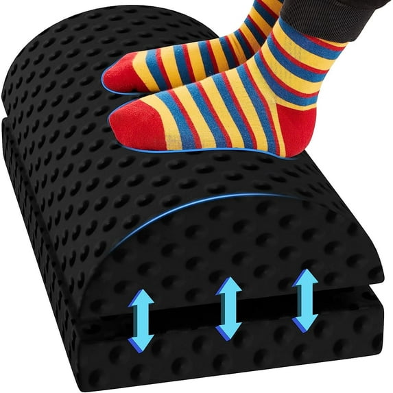 Comficlouds Office Footrest for under Desk at Work – Adjustable Memory Foam Foot Rest