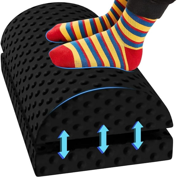 Comficlouds Office Footrest for under Desk at Work – Adjustable Memory Foam Foot Rest