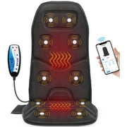 Comfier Back Massager Chair Pad Vibration Massage Seat Cushion with 3 Heat, APP control, Black
