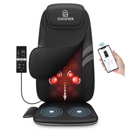 Back Massager for Back Pain Relief, Deep Kneading Massage Chair Pad Seat Cushion with APP Control -Father's Day Gifts