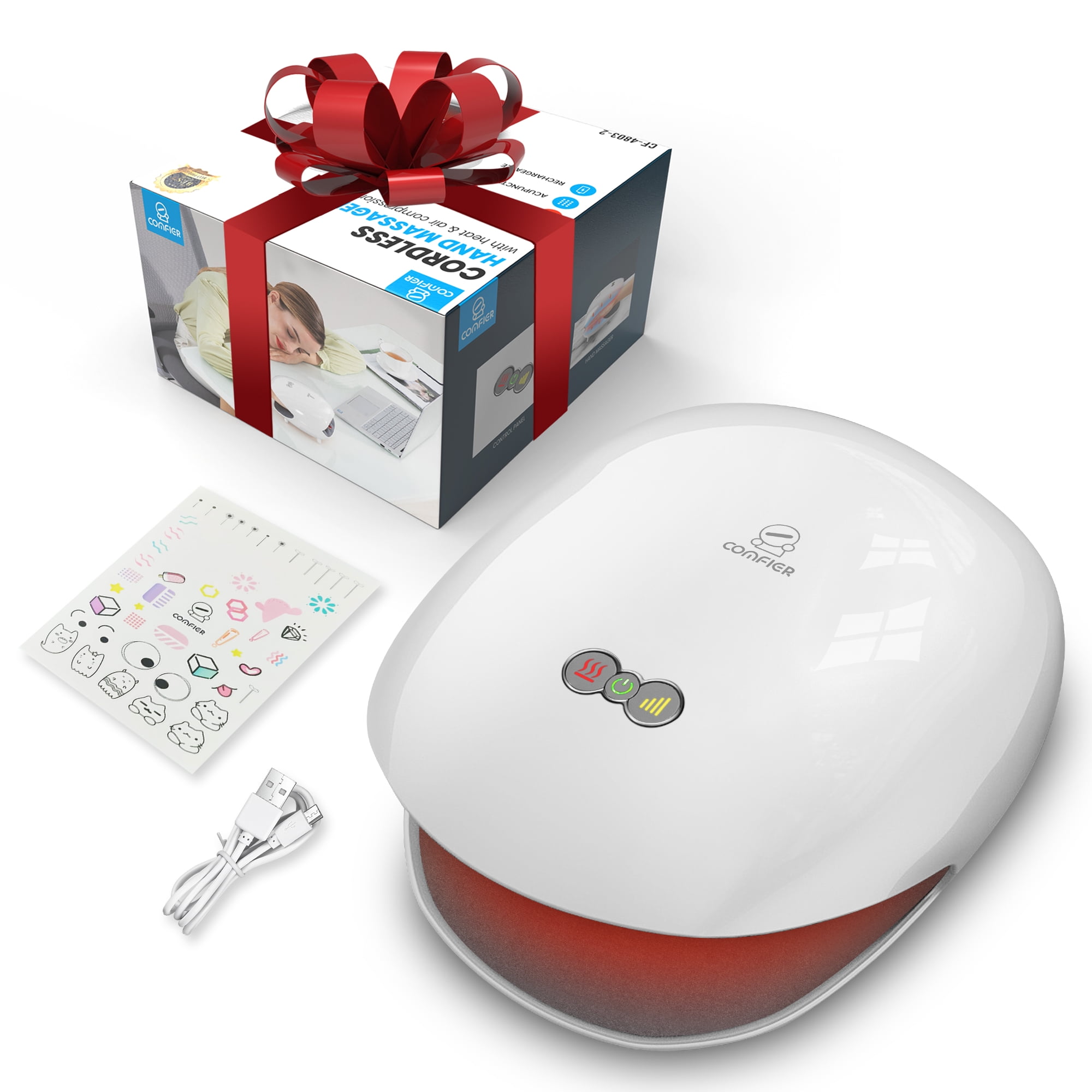 Comfier Cordless Hand Massager with Heat Compression Hand Massage Machine for Arthritis Carpal Tunnel Relief Gift for Mother s Day