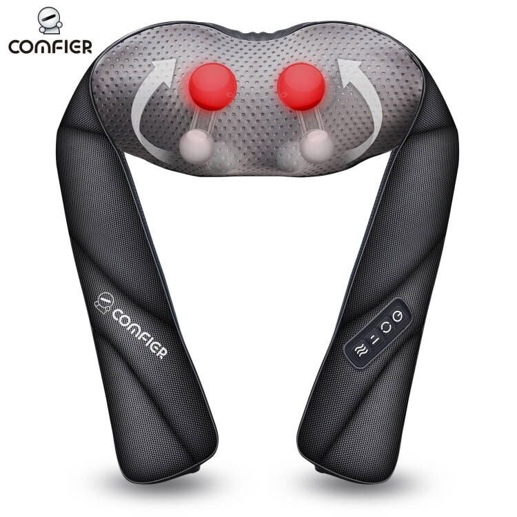 Comfier Shiatsu Shoulder & Neck Massager with Heat, 4D Deep