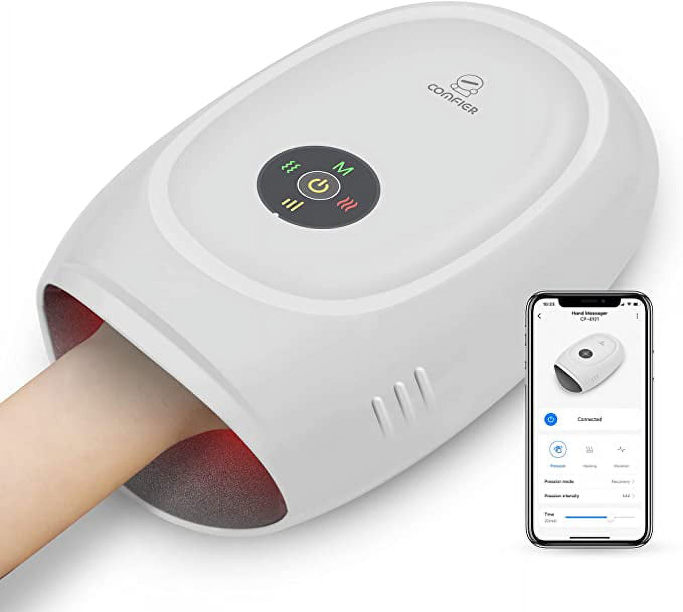 Comfier Hand Massager with Heat & Air Compression, Electric Finger