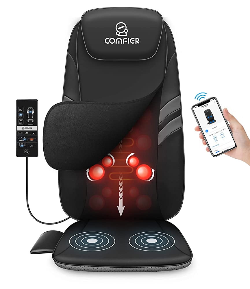 Comfier Heated Back Massager for Back Pain Relief, Massage Chair Pad