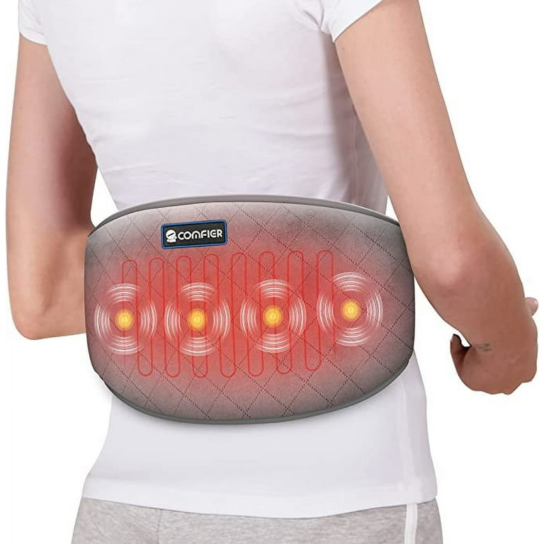Comfier Heating Pad for Back Pain, Heated Waist Massage Belt with 2 Heat  Levels & 3 Massage Modes for Cramps, Abdominal, Lumbar