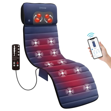 Comfier Massage Pad, Full Body Massage Mat with APP Control, Vibrating Back Massager Heating Pad for Pain Relief
