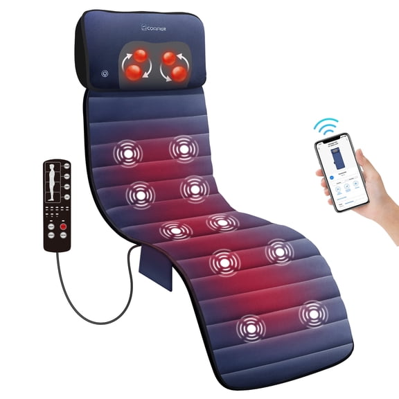 Comfier Massage Pad, Full Body Massage Mat with APP Control, Vibrating Back Massager Heating Pad for Pain Relief