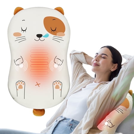 Comfier Massage Pillow with Heat for Back Pain, Lumbar Back Support with Massage for Chair Sofa, Gift