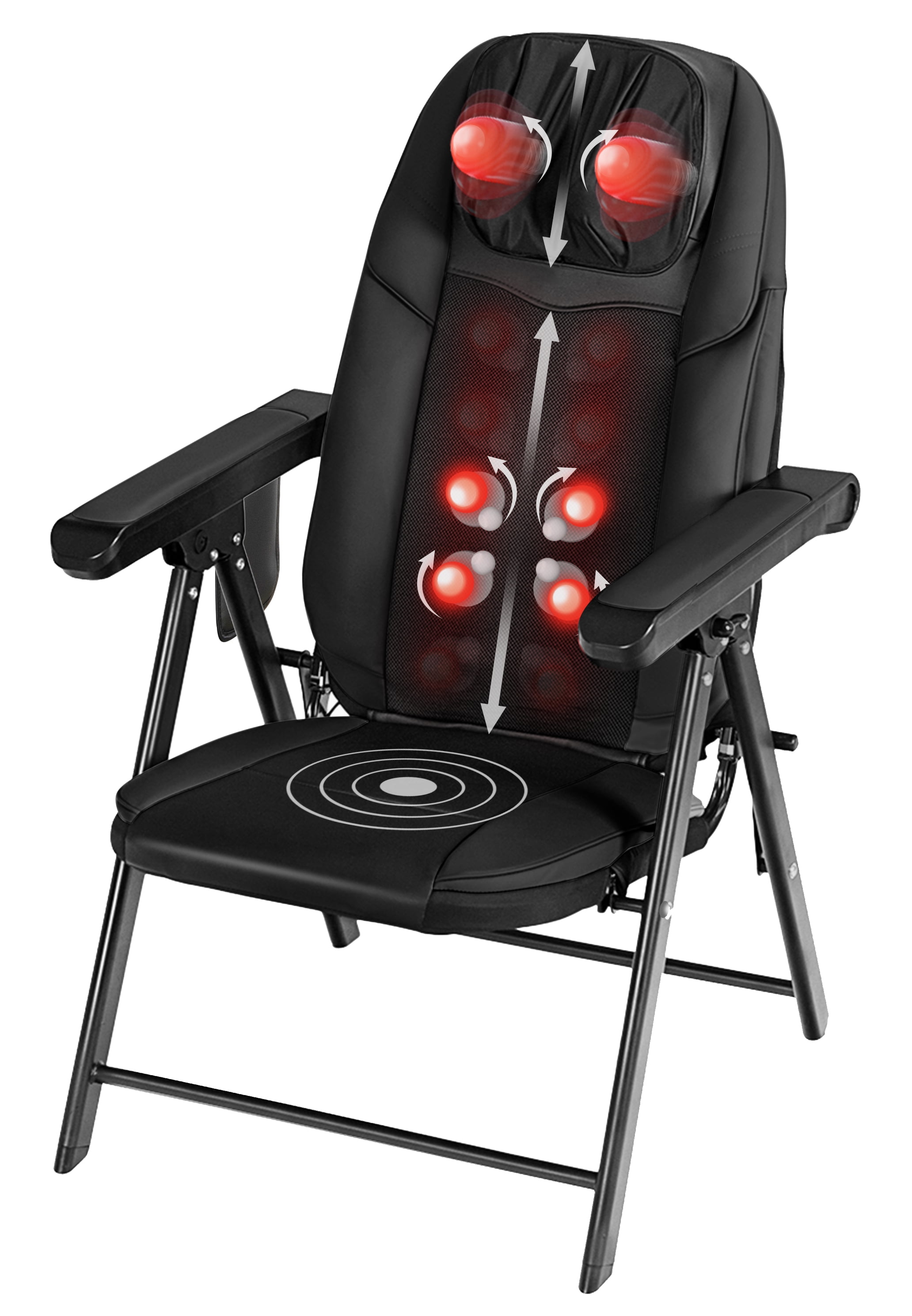 Comfier Partable Folding Massage Chair Shiatsu Neck Back Massager With Heat For Home Officer
