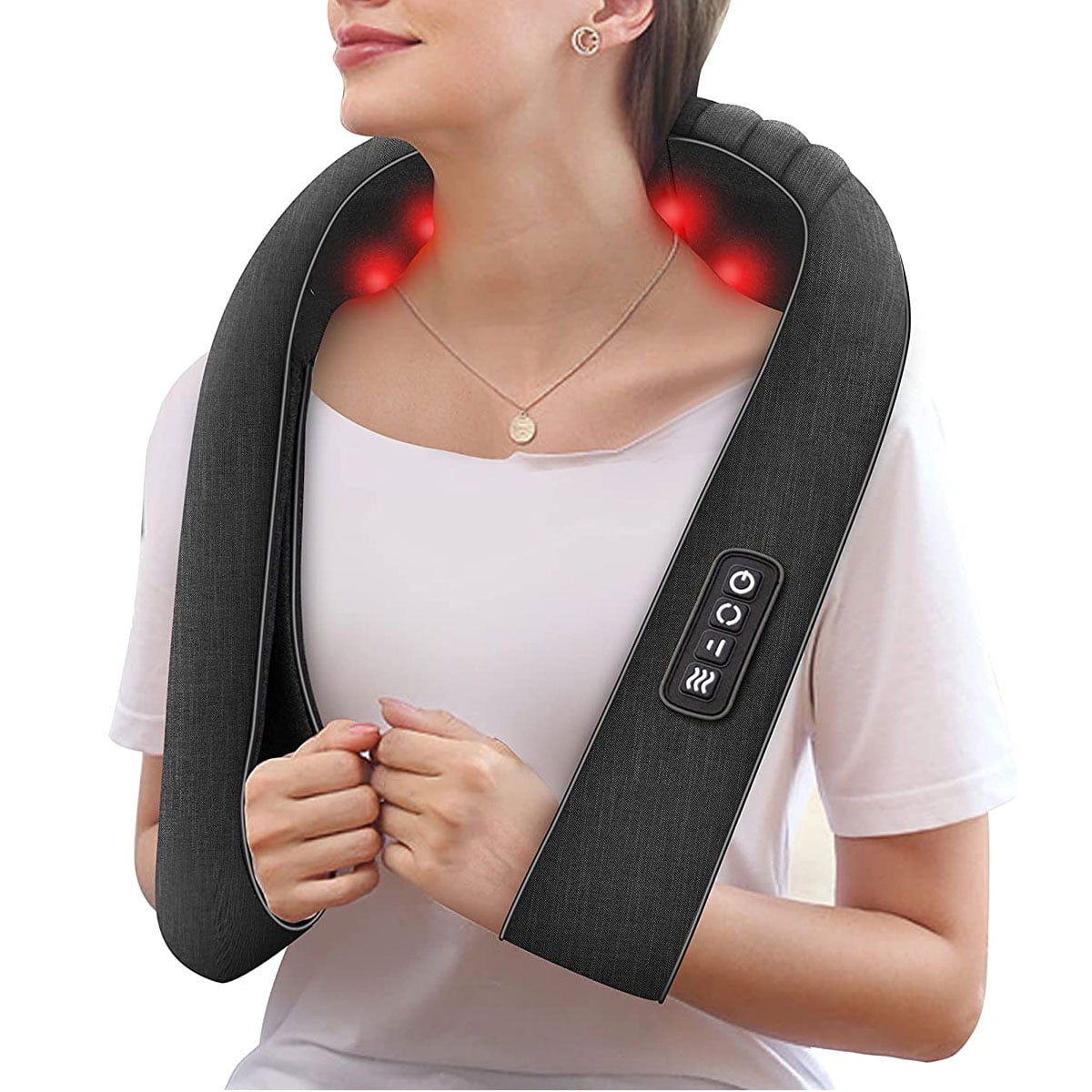  Shiatsu Neck and Shoulder Massager, Back Massager with Heat -  Gift for Men/Women/Mom/Dad - Deep Tissue 4D Kneading Massage Relieves  Shoulder, Neck and Back Muscle Pain, Best Gifts for Christmas(Black) 