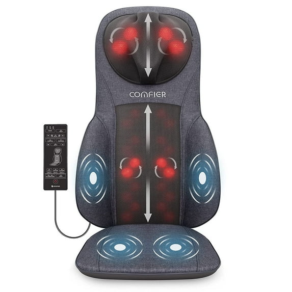 Comfier Shiatsu Neck Back Massager, Kneading Rolling Seat Cushion Massager Chair Pad, Gifts