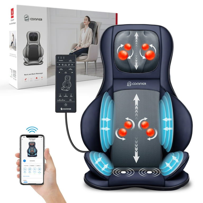  Snailax Shiatsu Massage Cushion with Heat Massage Chair Pad  Kneading Back Massager for Home Office Seat use : Health & Household