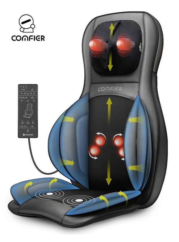 Comfier Shiatsu Neck Back Massager with Heat, Air Compression Massage Chair Pad, Seat Cushion Massagers Gifts