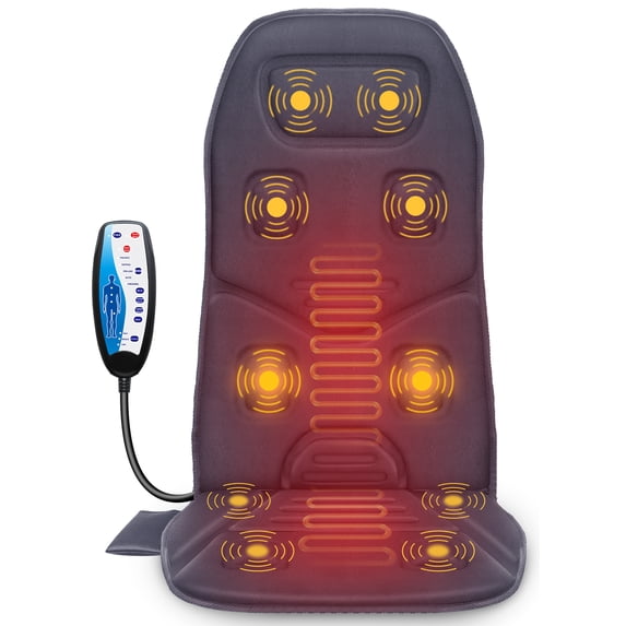 Comfier Vibration Massage Seat Cushion Back Massager with Heat Chair Pad Gifts for Men/Dad