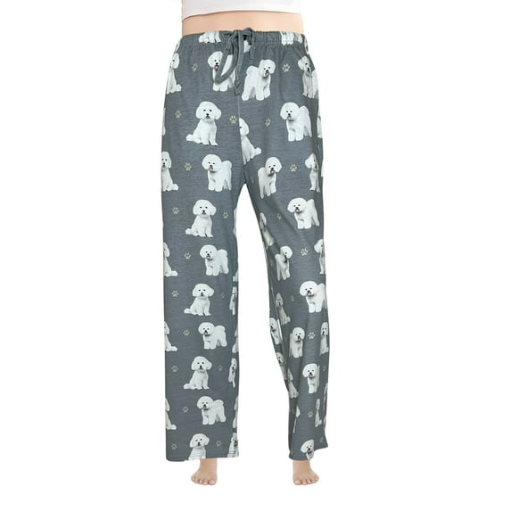 Comfies Bichon Frise Unisex Cotton Blend Pajama Bottoms - Gift for Pet Lovers