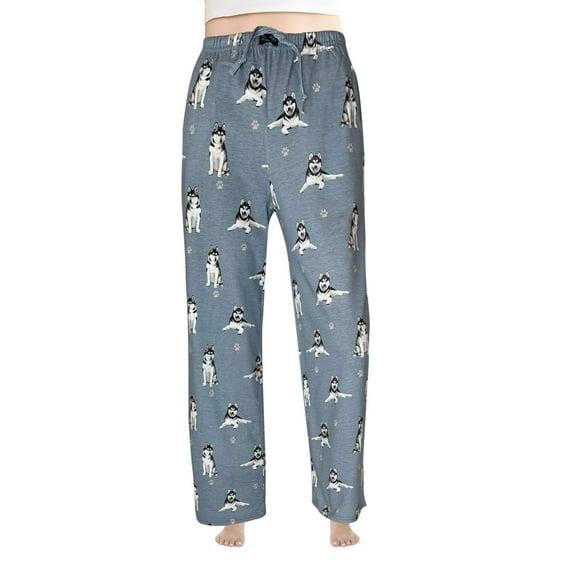 Comfies Siberian Husky Unisex Cotton Blend Pajama Bottoms - Gift for Pet Lovers