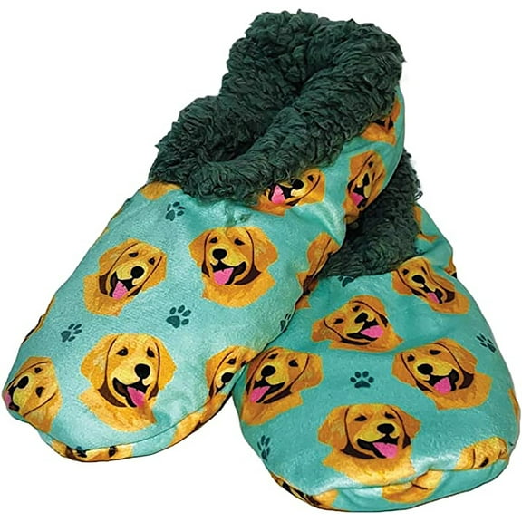 Comfies Super Soft Golden Retriever Slippers - Unisex - One Size Fits Most - Cozy House Slippers - Non Skid Bottom