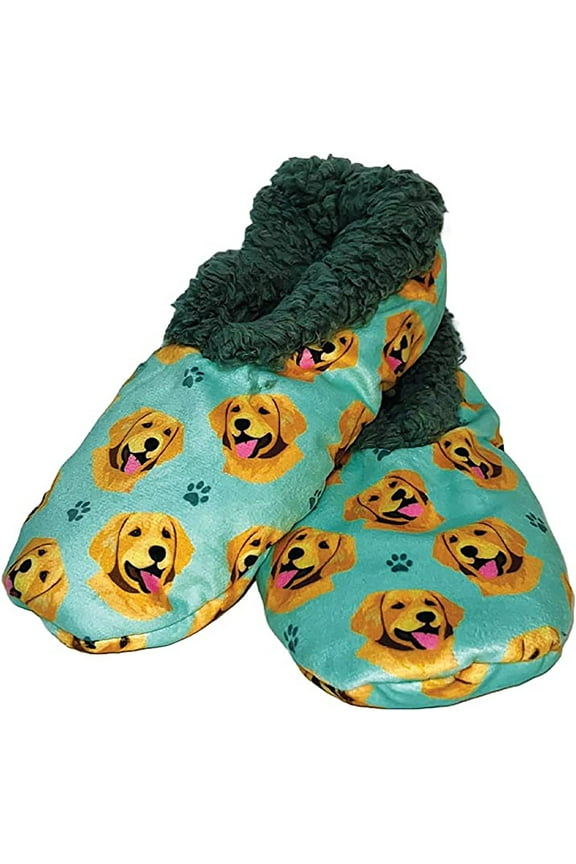 Super Soft Golden Retriever Slippers - Unisex - One Size Fits Most - Cozy House Slippers - Non Skid Bottom