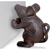 Comfify Cast Iron Mouse Shaped Doorstop with Felt Base, Rustic Brown
