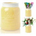 thumbnail image 1 of Comfify Ceramic Mason Jar Utensil Holder for Countertop Kitchen Use, Yellow, 1 of 7