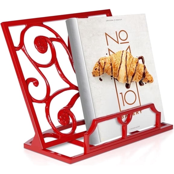 Comfify Cast Iron Cookbook Stand, Adjustable Kitchen Book Holder, Vintage Farmhouse Style