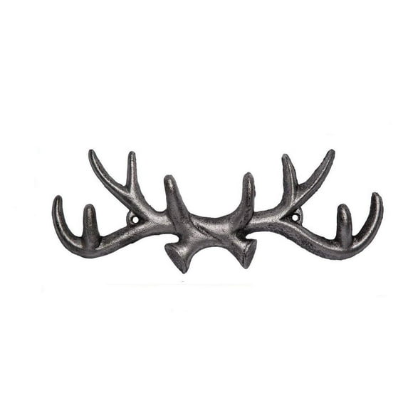 Comfify Vintage Cast Iron Deer Antlers Wall Hooks Antique Finish Metal Clothes Hanger Rack w/Hooks | Includes Screws and Anchors