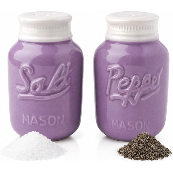 Comfify Purple Mason Jar Salt and Pepper Shakers 3.5 oz Farmhouse Boho