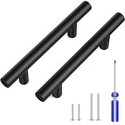 10-pack Cabinet Handles, 3" Hole Center, Matte Black Stainless Steel Bar Pulls, Kitchen Hardware Handle