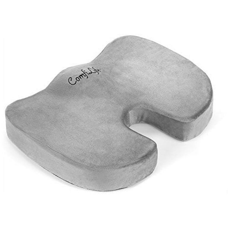 Comfilife Premium Comfort Seat Cushion - Non-Slip Orthopedic 100% Memory  Foam Coccyx Cushion for Tailbone Pain - Cushion for Office Chair Car Seat -  Back Pain Sciatica Relief (Gray) 