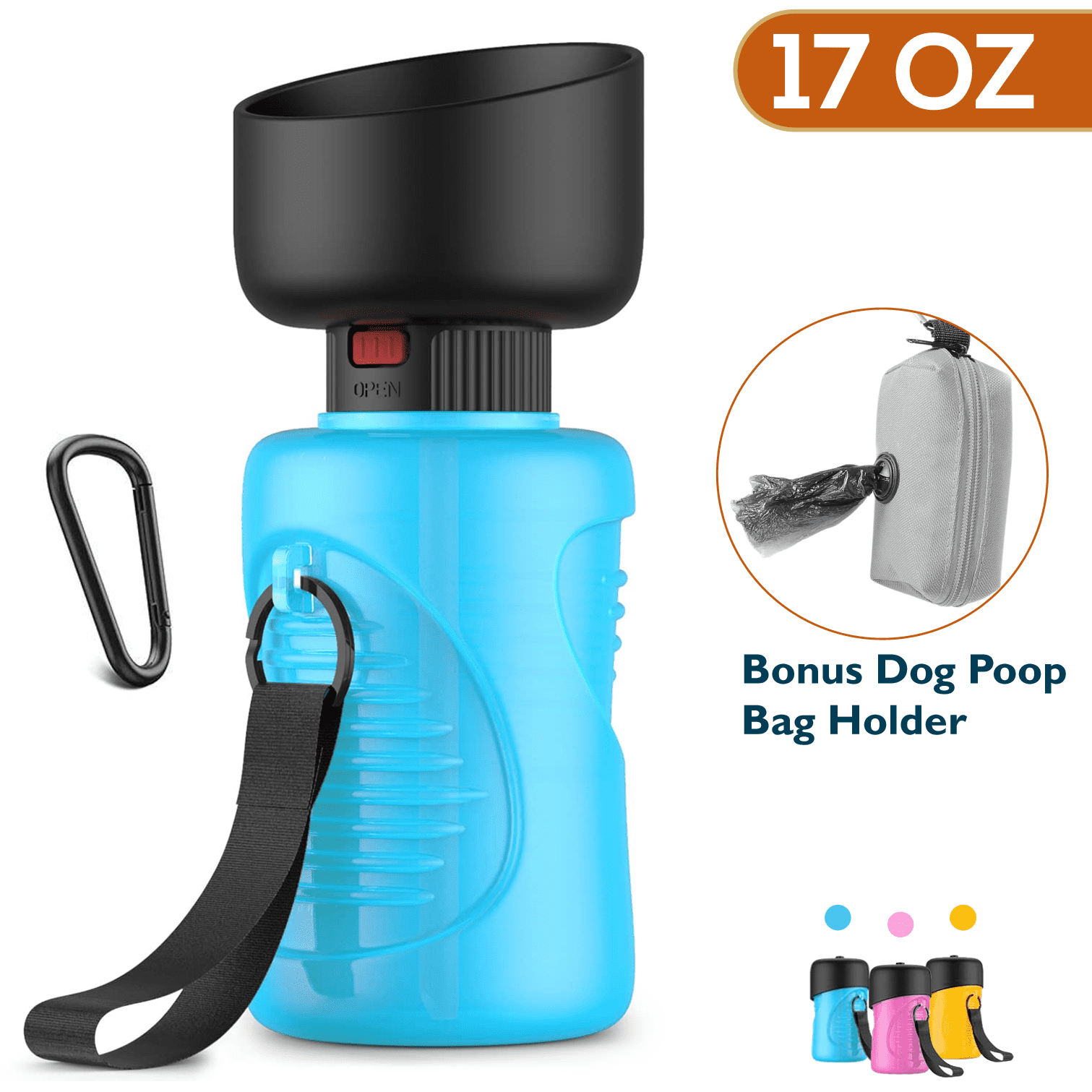 XCYY Portable Dog Water Bottle, Dog Water Bowl Dispenser,Made of  Environmentally ABS Material,Multifunctional Integrated