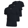 thumbnail image 1 of Comfneat Men's 3-Pack Undershirts Stretchy Cotton Spandex V-Neck T-Shirts (Black 3-Pack, S), 1 of 1