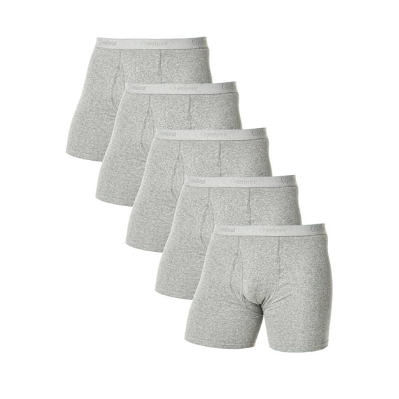 Comfneat Men's Stretchy Boxer Briefs Cotton Spandex Comfy Underwear, 5-Pack (Grey Melange, L)
