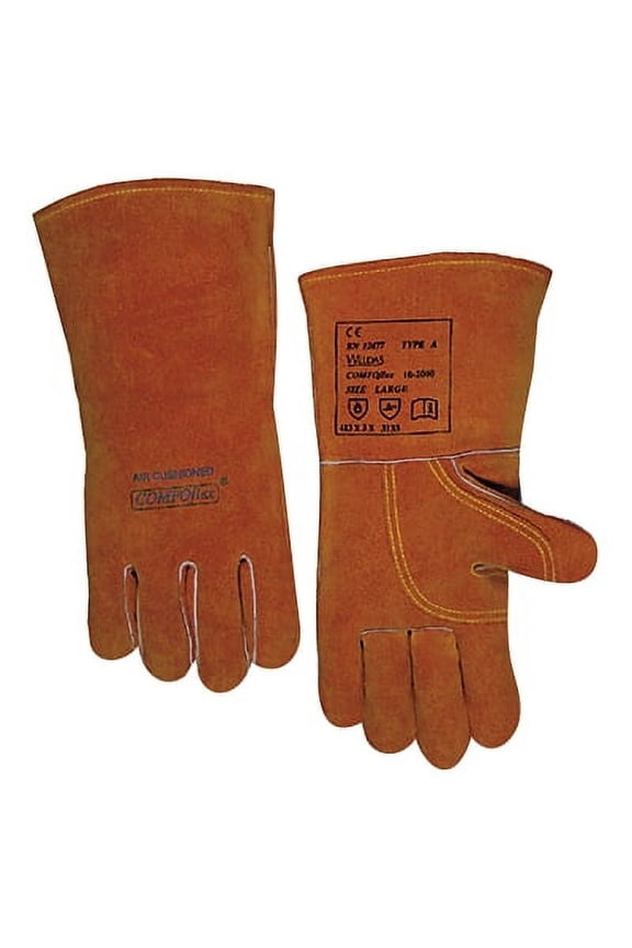 Comfoflex Premium Leather Welding Gloves, Split Cowhide, Large, Buck Tan | Bundle of 5 Pairs