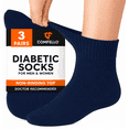 thumbnail image 1 of Comfello Diabetic Ankle Socks for Men and Women – 3 Pairs, Non-Binding, Seamless Toe, Cushioned Moisture-Wicking, 1 of 7