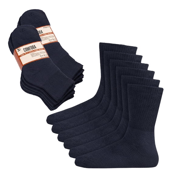 Comfora Diabetic Ankle Socks for Men and Women – 6 Pairs, Non-Binding, Seamless Toe, Cushioned Moisture-Wicking