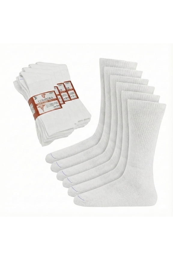 Diabetic Crew Socks for Men & Women – 3 Pairs, Non-Binding, Seamless Toe, Soft Cotton Moisture-Wicking Socks