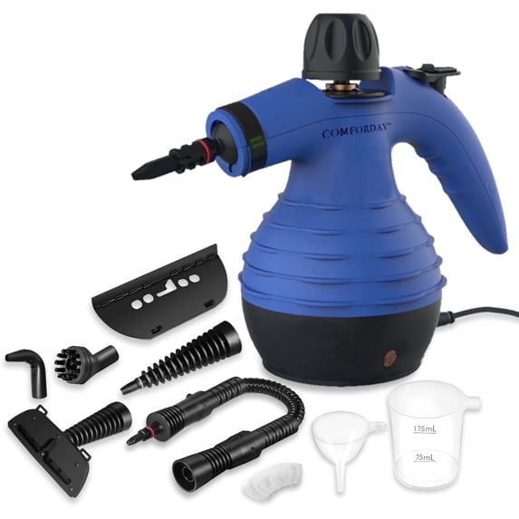 Comforday Handheld Multi-Purpose Steam Cleaner with 9 Attachments Blue