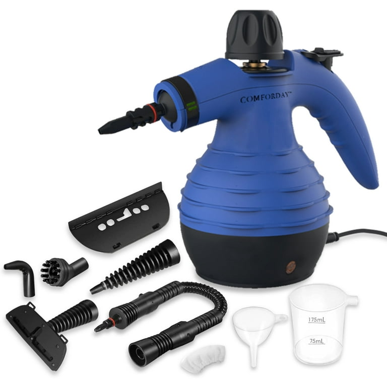 PurSteam Handheld Pressurized Steam Cleaner with 9 Multi-Surface Cleaning  Attachment Tools