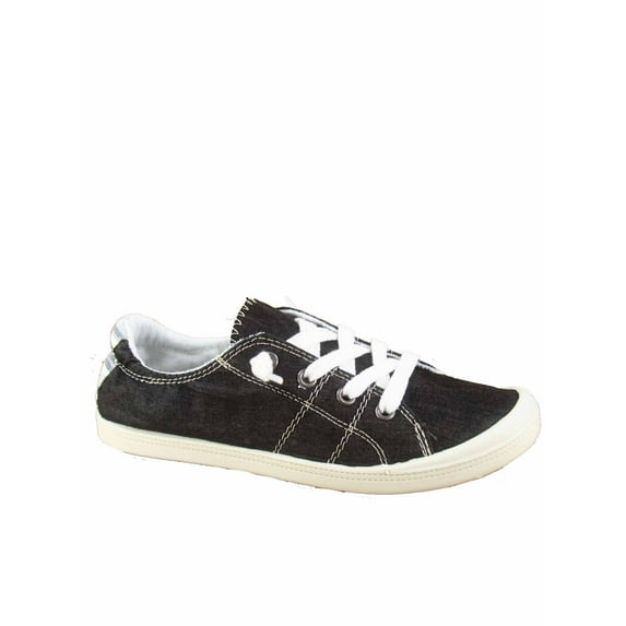 Comfort-1 Women's All Day Comfort Slip On Round Toe Flat Sneaker Shoes ( Black, 9 )