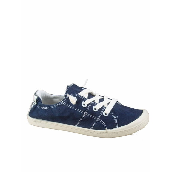 Comfort-1 Women's All Day Comfort Slip On Round Toe Flat Sneaker Shoes ( Navy, 9 )