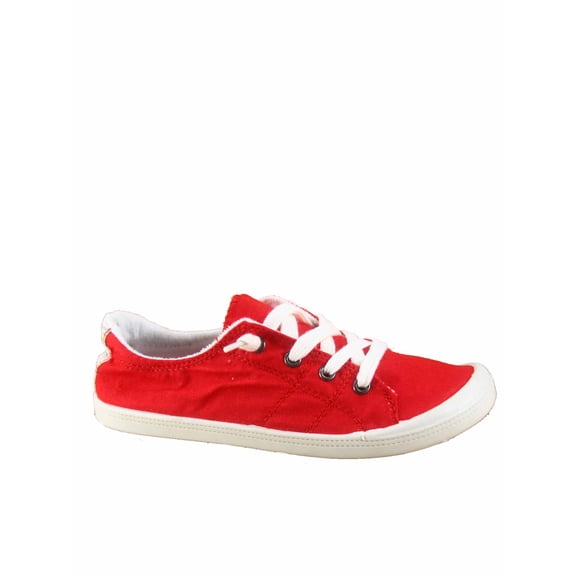 Comfort-1 Women's All Day Comfort Slip On Round Toe Flat Sneaker Shoes ( Red, 6 )