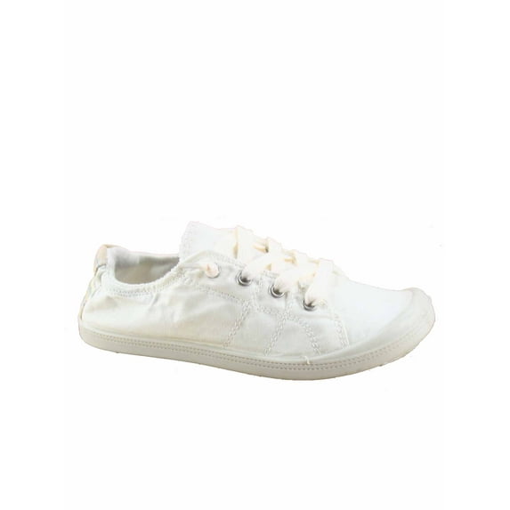 Comfort-1 Women's All Day Comfort Slip On Round Toe Flat Sneaker Shoes ( White, 8.5 )