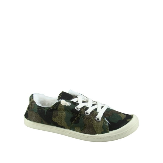 Comfort-11 Women's Causal Comfort Slip On Round Toe Flat Sneaker Shoes With Faux Fur ( Camouflage , 8)