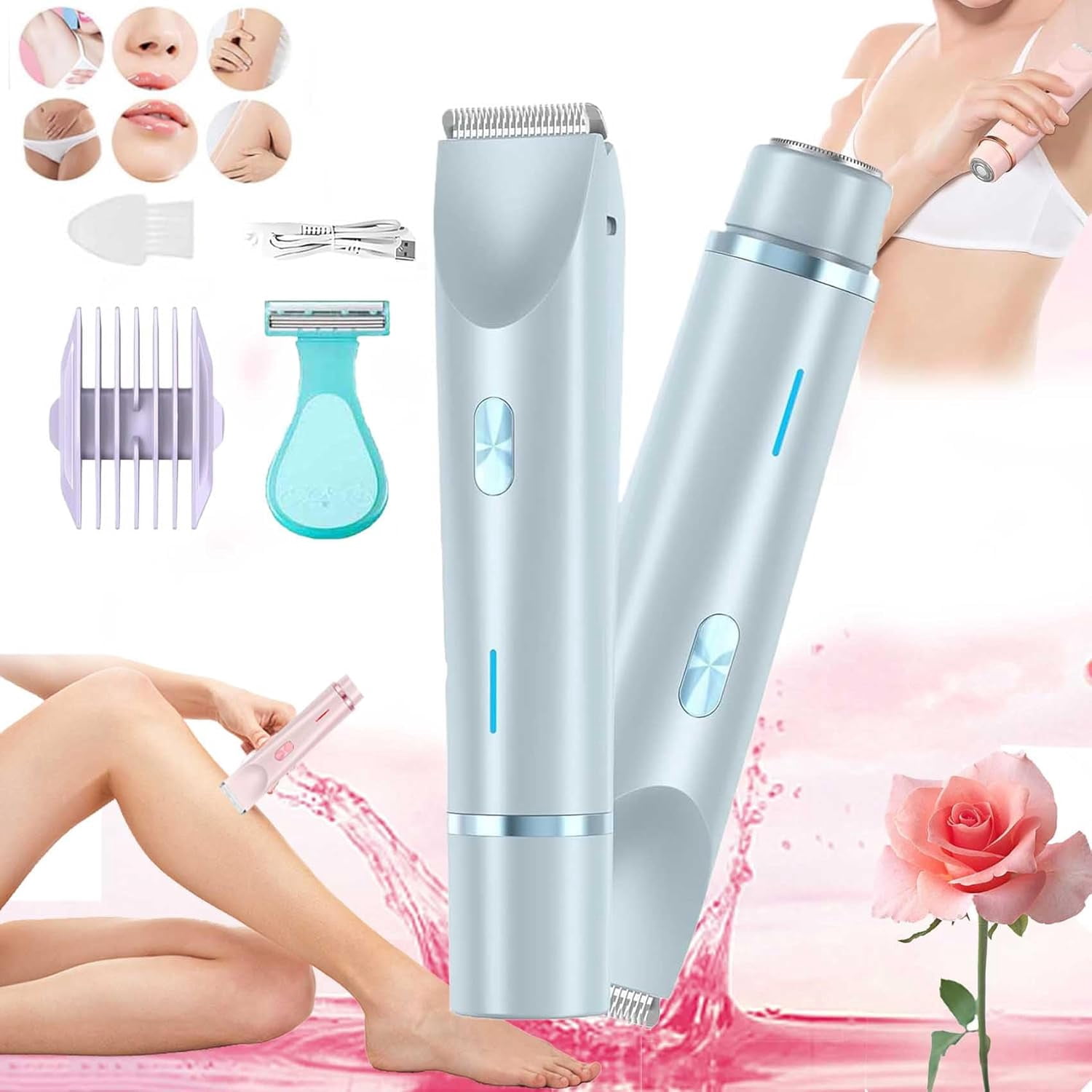Comfort 2 in 1 Electric Lady Shaver, Bald Cat Razor for Women ...