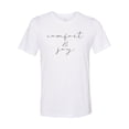 thumbnail image 1 of "Comfort And Joy, Christmas Shirt, Unisex Fit, Christmas T-shirt, Comfort And Joy Shirt, Sublimated Design, Christmas Gift, Rustic Shirt, White, 2XL", 1 of 1