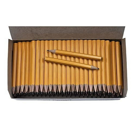 Comfort Axis Golf Pencils Bulk, Yellow Barrel 8.5cm Mini Pencils Pre-Sharpened 144/Box