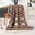 thumbnail image 1 of Comfort Boho Sherpa Flannel Throw Blanket - 50x60in Blanket with Colorful Stripes Couch Blanke for Bed Couch Sofa Office Camping - Plush Throw Blankets, 1 of 5
