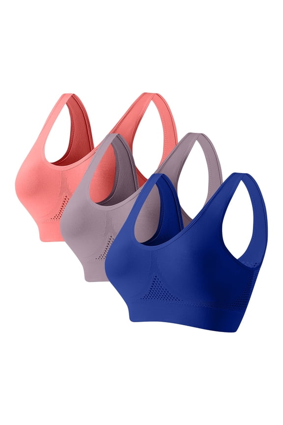 Comfort Bra, Seamless Removable Pads Sleep Bras, Sports Bra Wirefree Yoga Bra With Removable Pads Dark BlueA 5XL